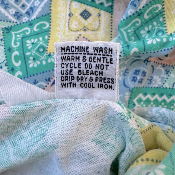 Vintage ‘90s David Smith Pastel Cottagecore Print Short Sleeve Polo Shirt - Picture 8 of 8